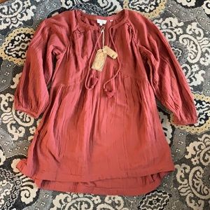 Fat face tunic swing top bohemian rust spice pumpkin color size 8 medium NWT